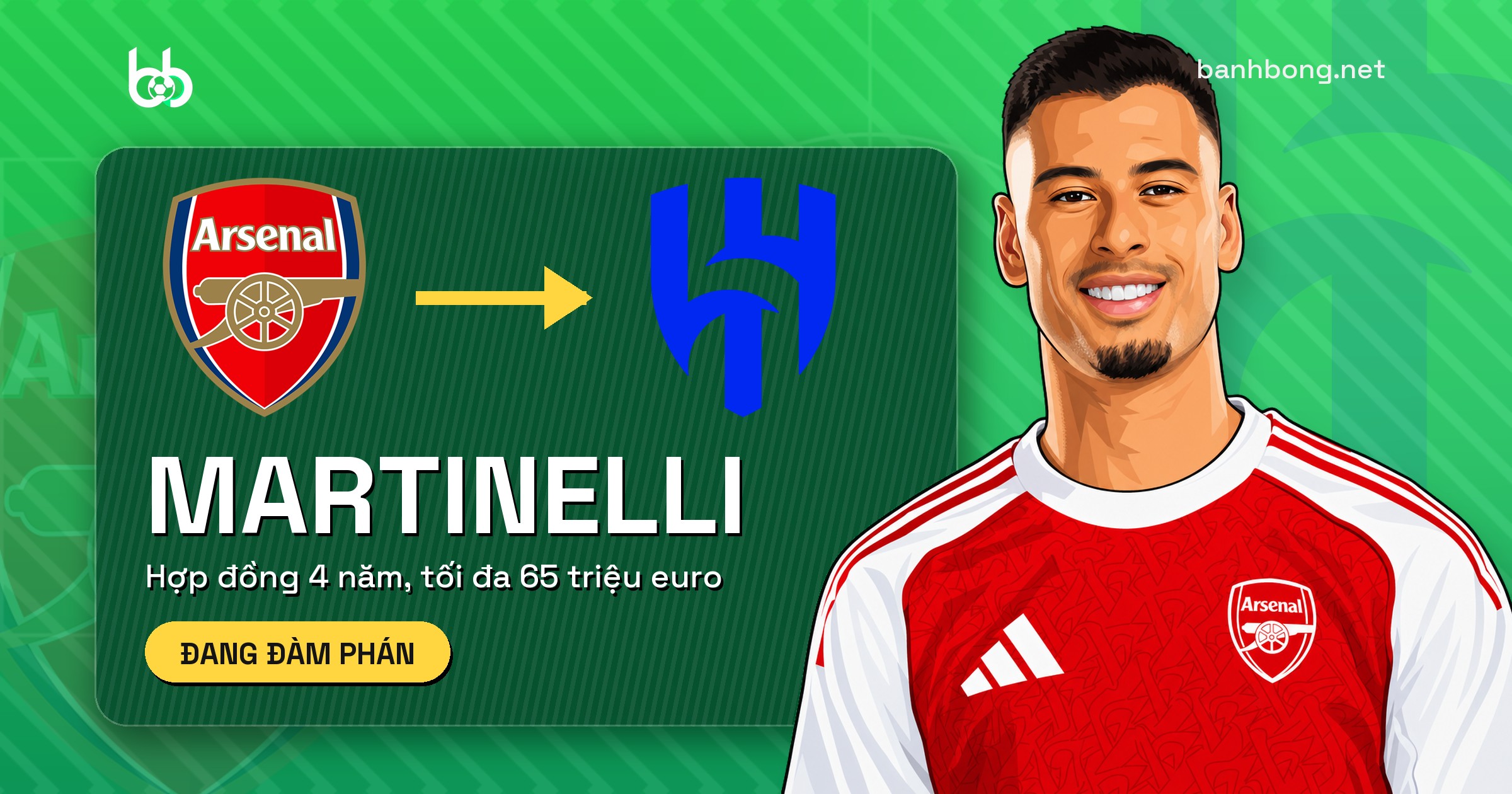 Al Hilal tiến sát Gabriel Martinelli, thương vụ có thể tới 65 triệu euro