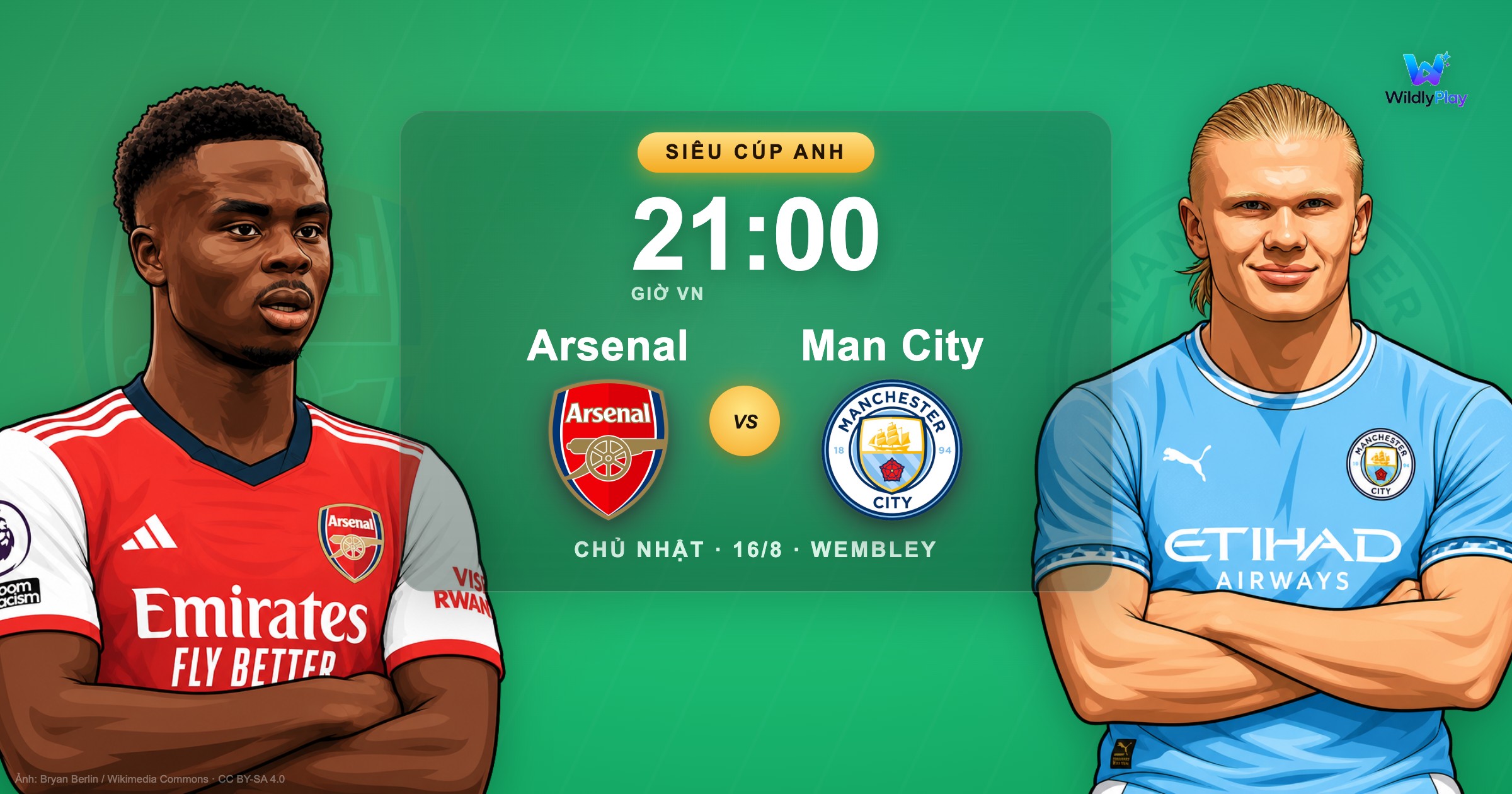 Arsenal vs Man City: Đại chiến Siêu cúp Anh mở màn mùa giải mới