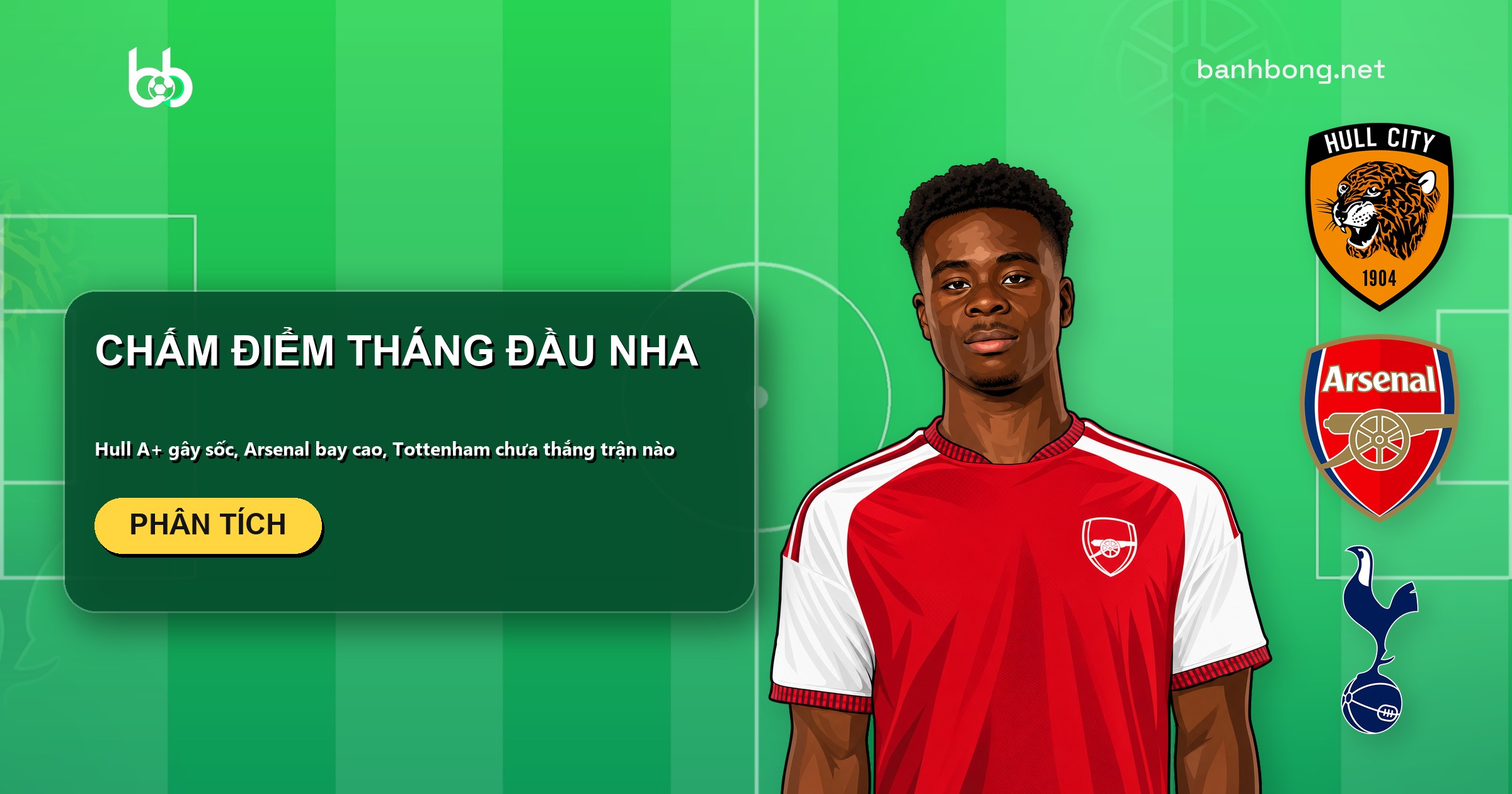Chấm điểm tháng đầu Ngoại hạng Anh: Hull City A+ gây sốc, Tottenham nhận điểm F