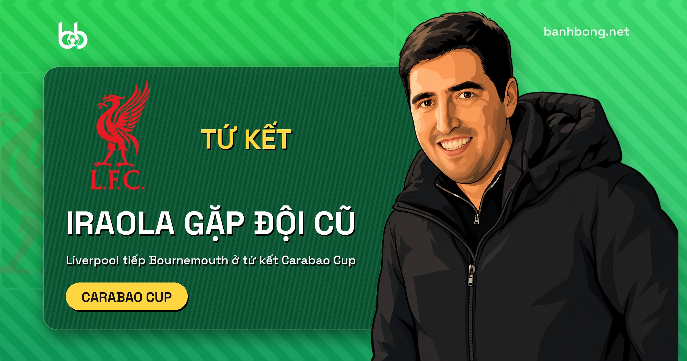 Iraola gặp đội cũ Bournemouth ở tứ kết Carabao Cup: Liverpool tiếp đón tại Anfield