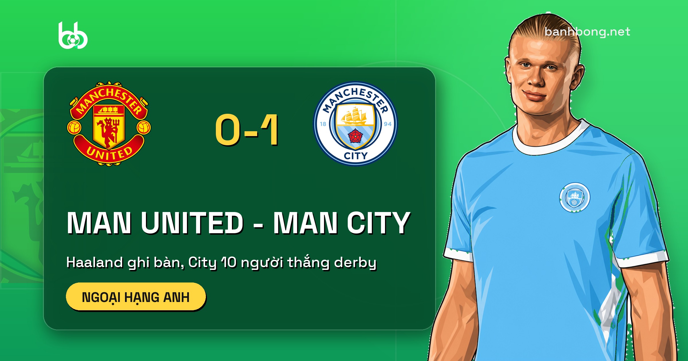 Man United 0-1 Man City: Haaland thắng derby, Pro Ref thừa nhận sai sót VAR
